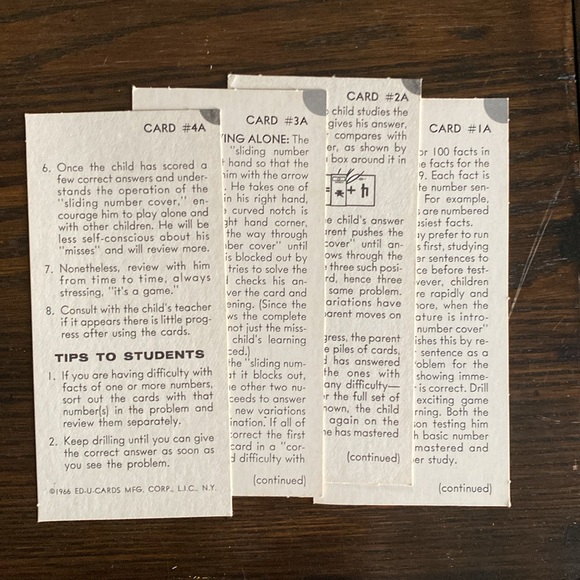 VINTAGE 1966 Ed U Cards New Math Addition & Subtraction Flash Cards - Picture 10 of 11